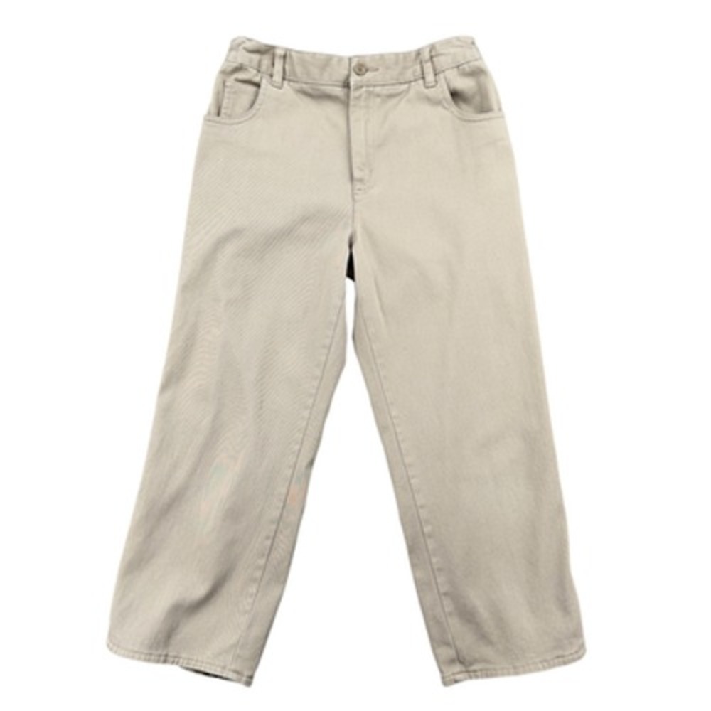 Lands End Kids Tan Khaki Straight Leg Button Fly Pants Size 16 Adjustable‎ Waist